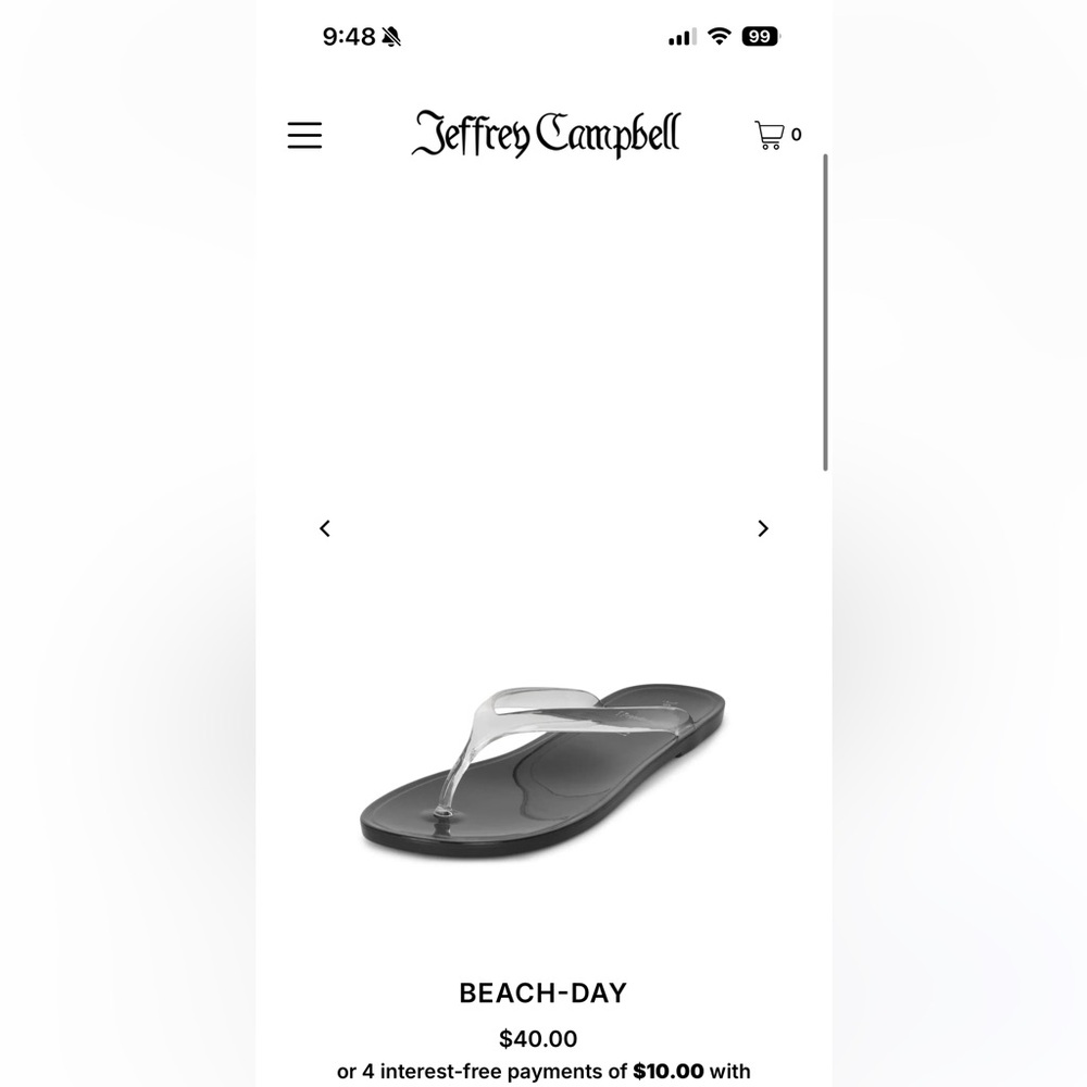 Jeffrey Campbell Black and Clear Jelly Flip Flops